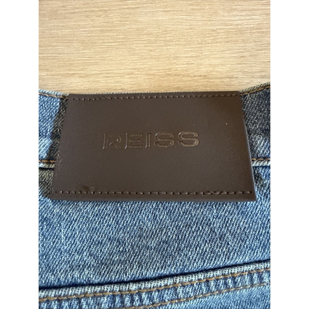 Reiss Picton Jeans Men's 28x30 Slim Fit Washed Indigo Green Cast Denim NWT - Picture 4 of 14